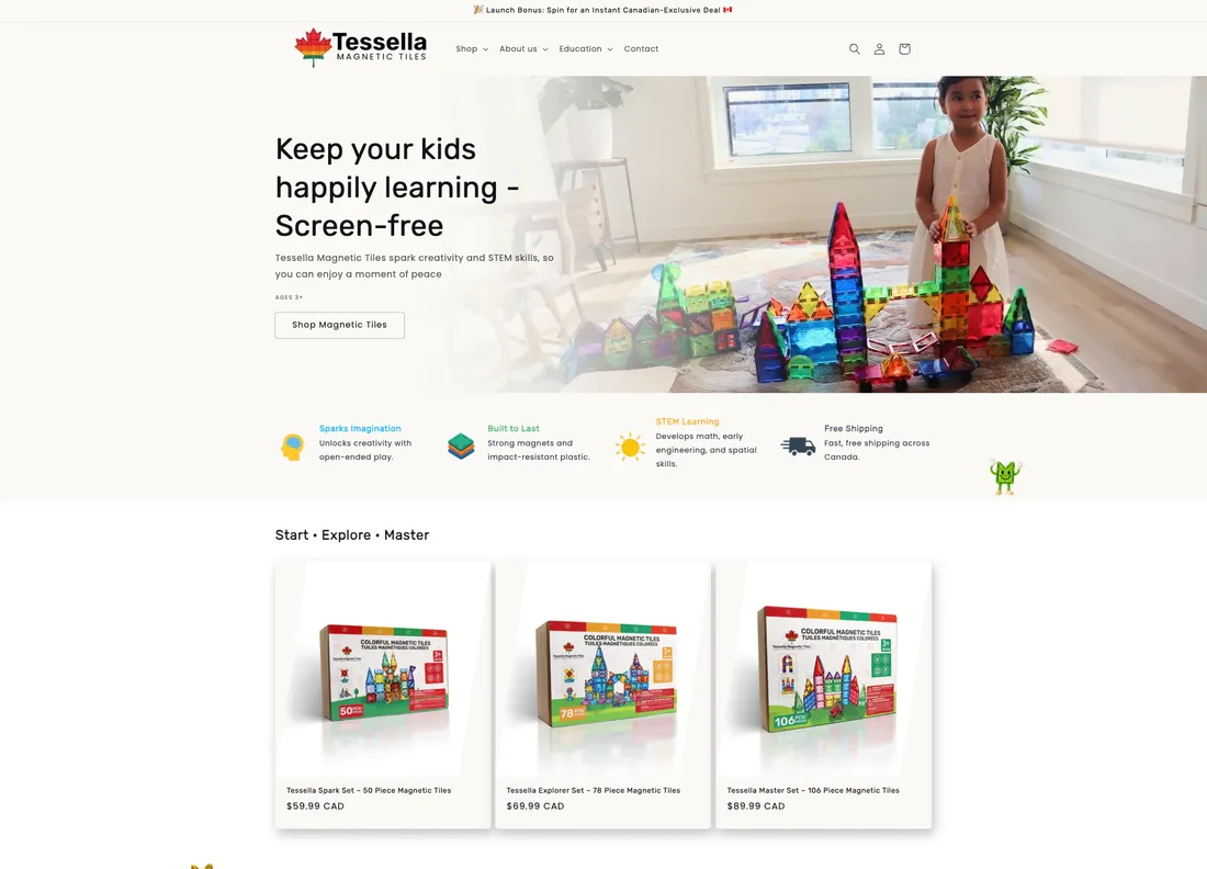 Tessella Magnetic Tiles Canadian toy brand website